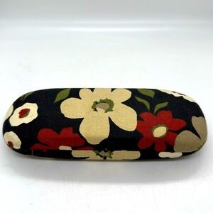 Canvas Floral Sunglasses or Eyeglasses Case Hard Clamshell